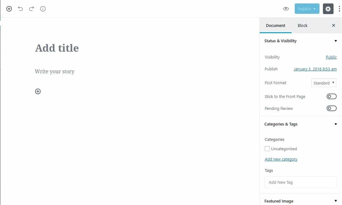 nuevo editor de wordpress gutenberg