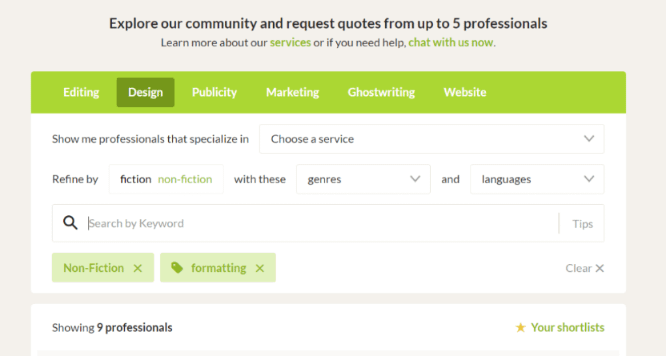 Reedsy Formatting Search