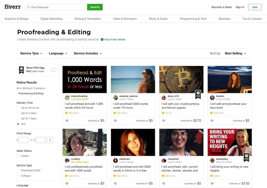 fiverr editing