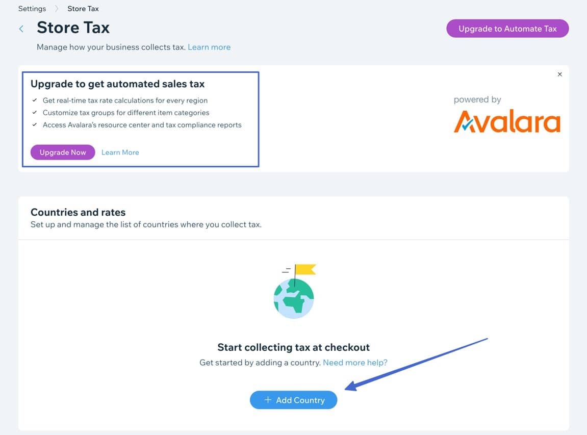 how to make an online store with Wix and add taxes 