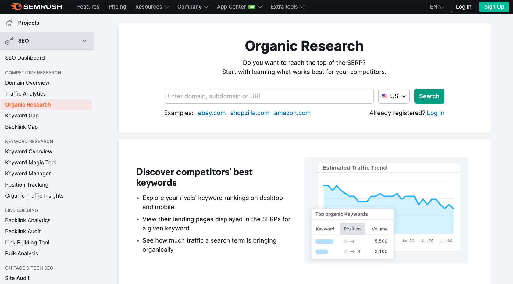 Organic Research by Semrush