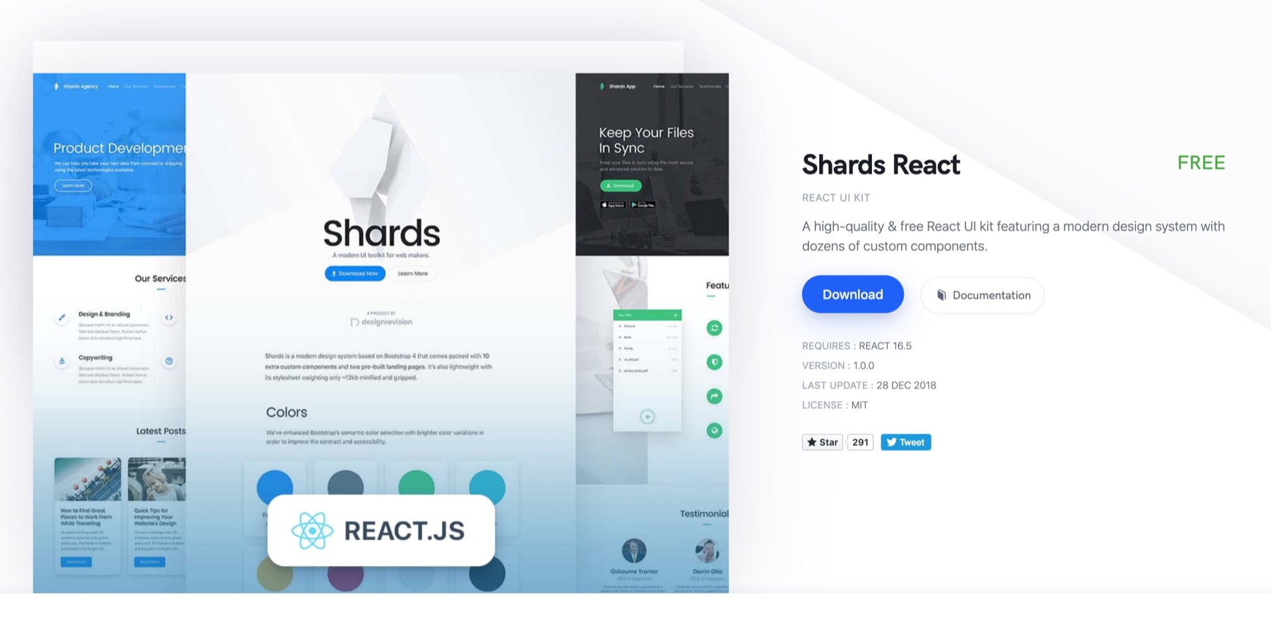 Bibliotecas de componentes da IU React: shards