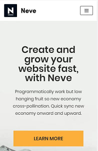 Neve Elementor templates on mobile