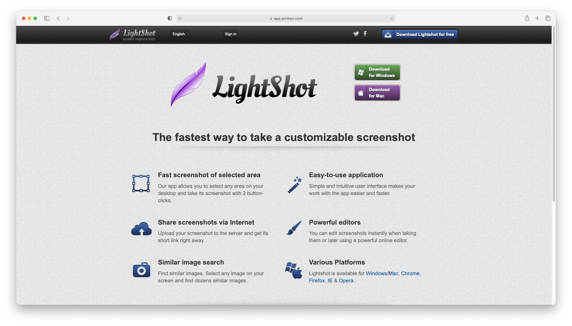 Best productivity apps for mac: Lightshot