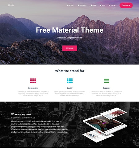 Best free WordPress themes #3: hestia