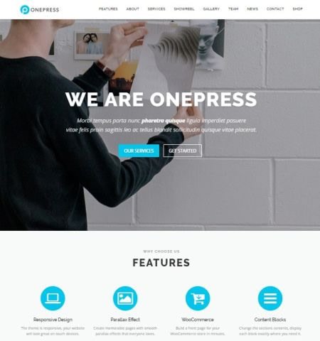 Best free WordPress themes #4: onepress