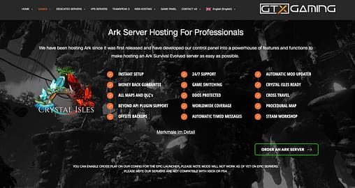 GTX gaming - best ARK server hosting