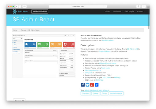 SB Admin React