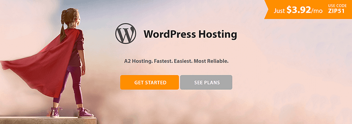 A2 Hosting WordPress hosting.