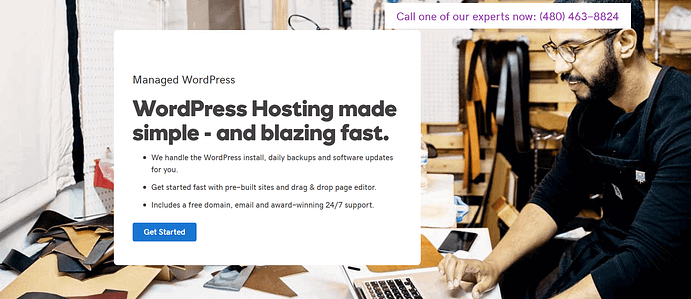 GoDaddy's WordPress hosting.