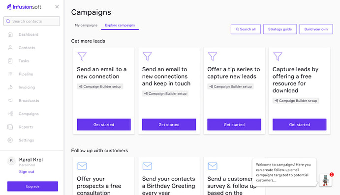 Infusionsoft campaigns