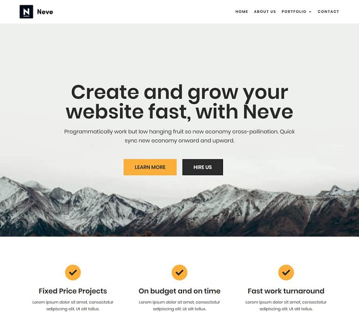 Best free WordPress themes #1: Neve