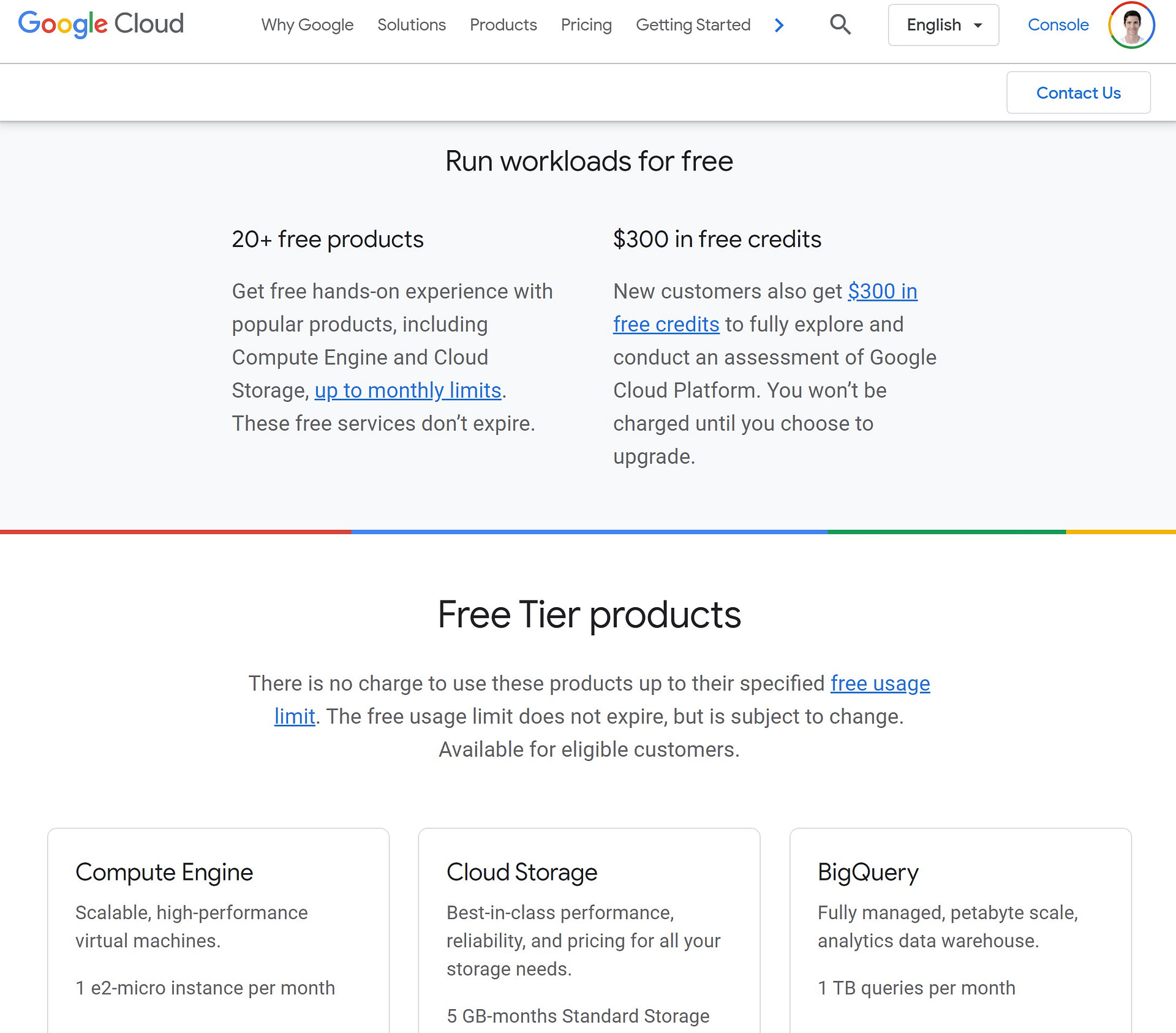 google cloud storage free tier