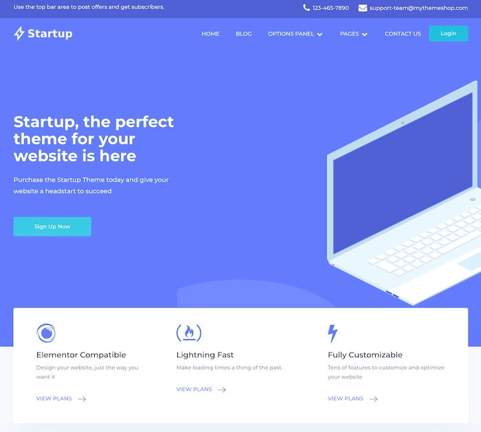 Best WordPress themes: Startup