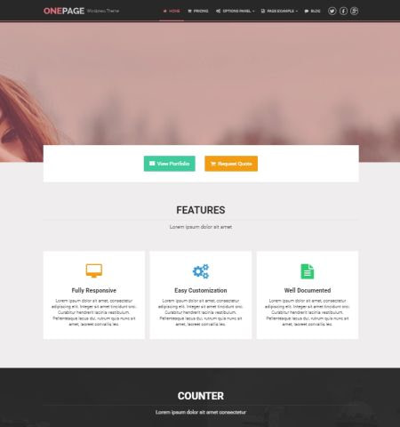 onepage theme
