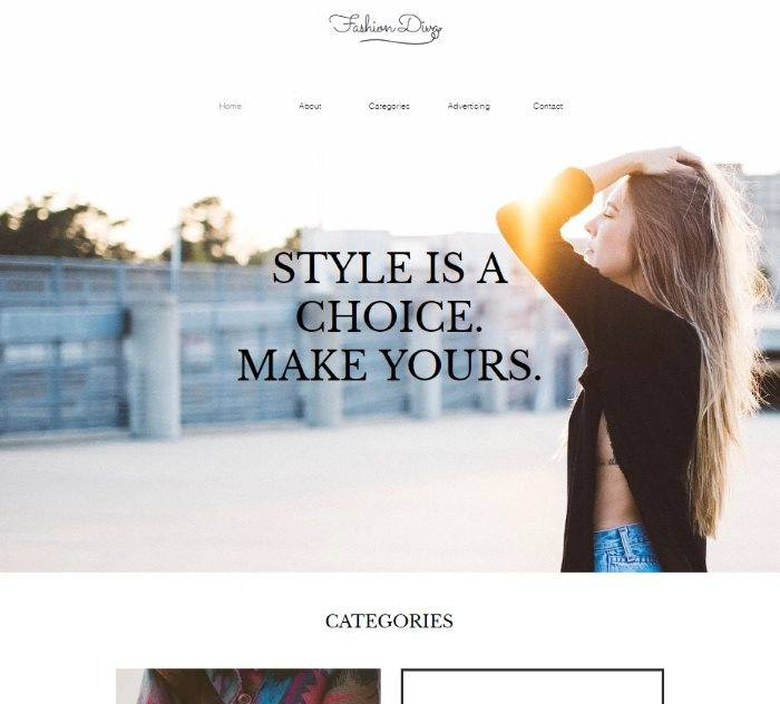 Wix templates: Fashion