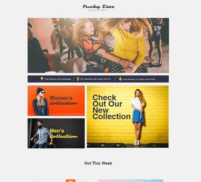 Wix templates: Tees