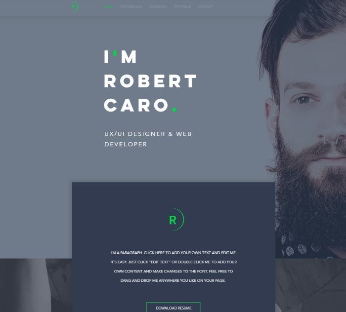 Wix templates: UX