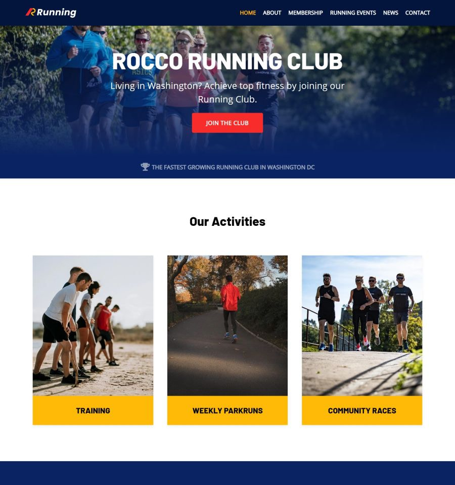 Best Fitness and Lifestyle WordPress Themes: Neve Running Club