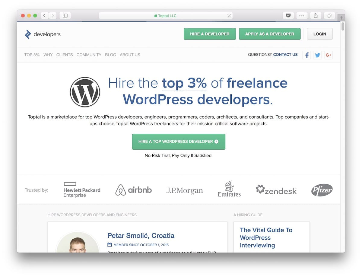 Toptal freelance marketplace