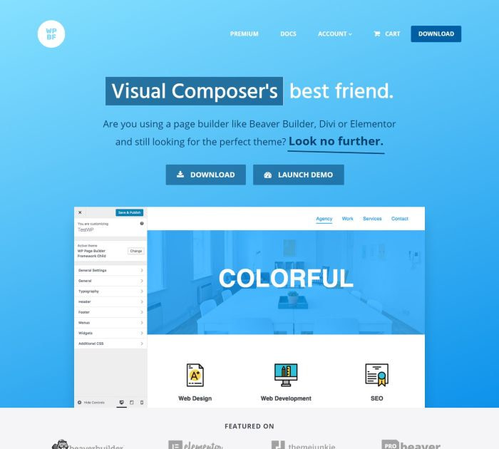 page builder framework