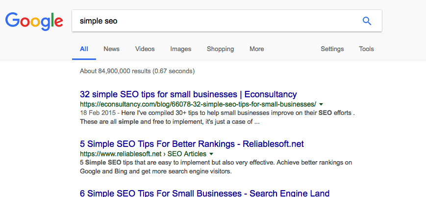 Not a simple SEO guide