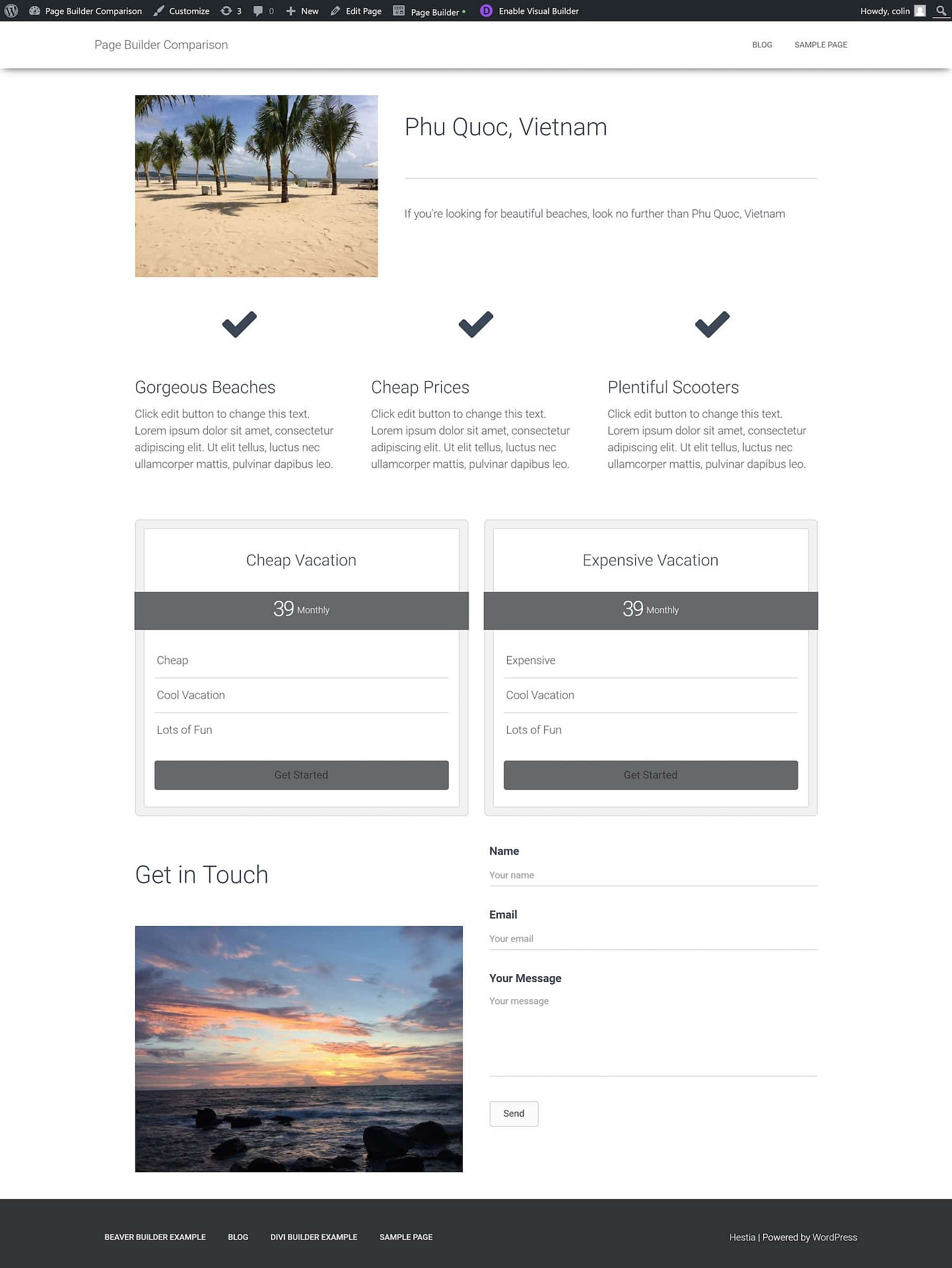 Elementor vs Divi Builder vs Beaver Builder: beaver builder example