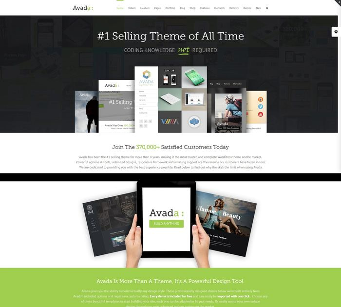 SEO friendly WordPress themes: Avada