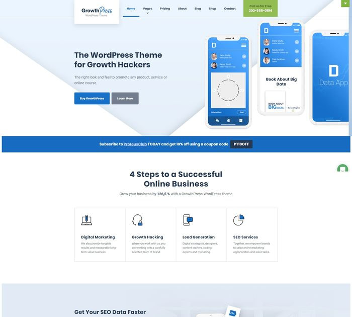 SEO friendly WordPress themes: GrowthPress