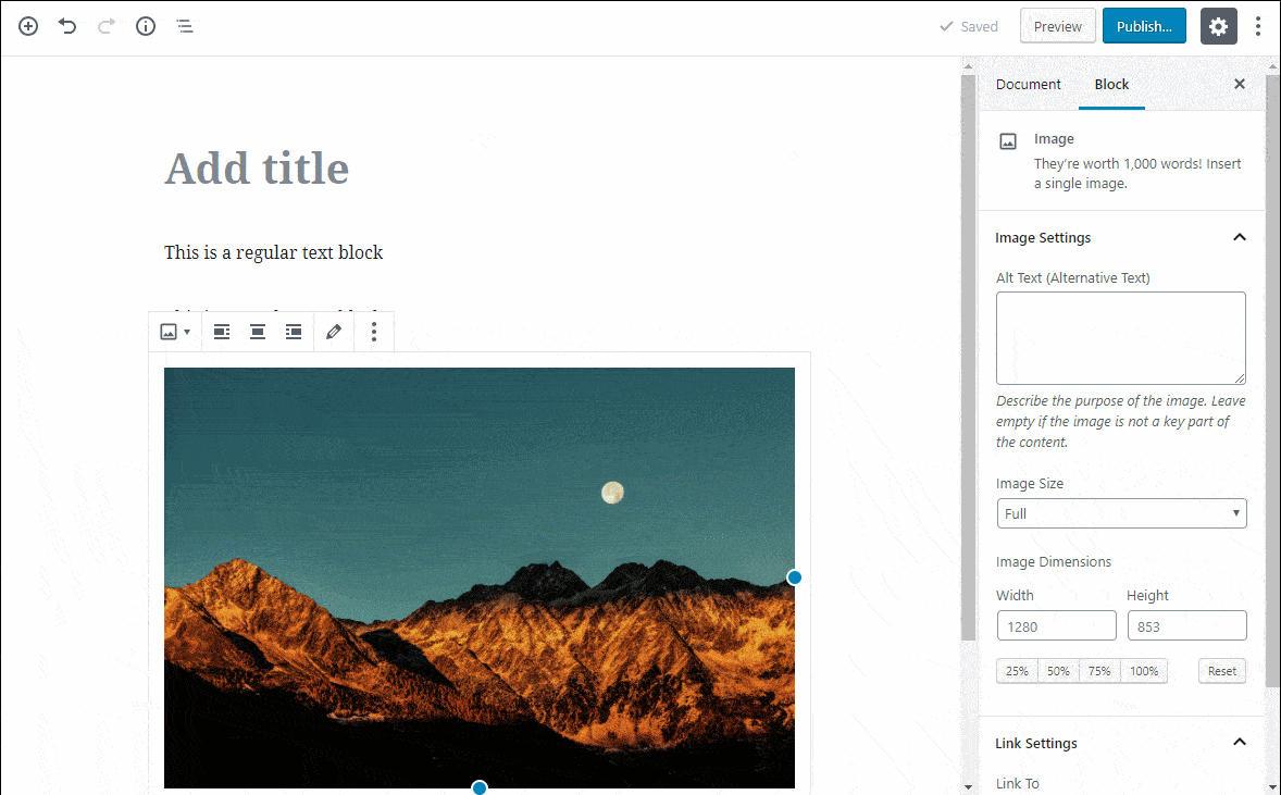 Gutenberg drag and drop