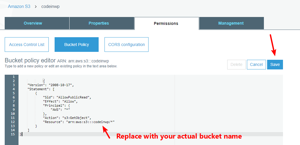 Replace with your actual bucket name