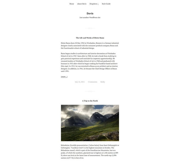 Best free WordPress themes for writers: Davis