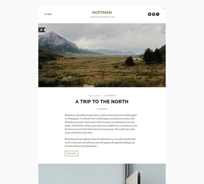 Best free WordPress themes for writers: Hoffman