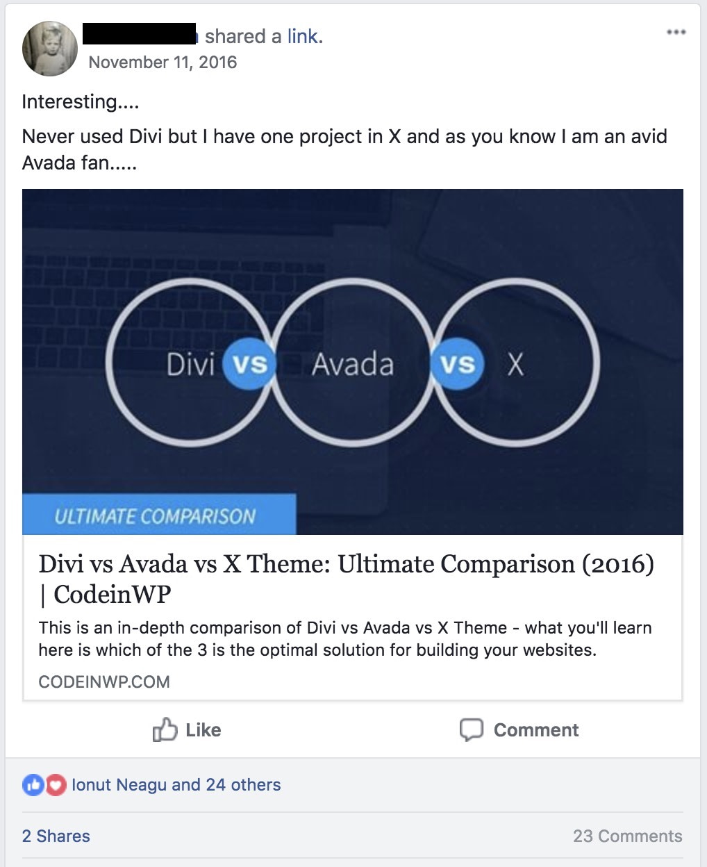 post on fb avada