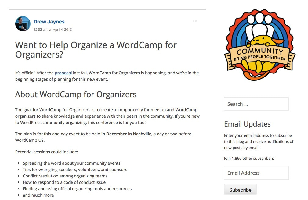 WordCamp for organizers