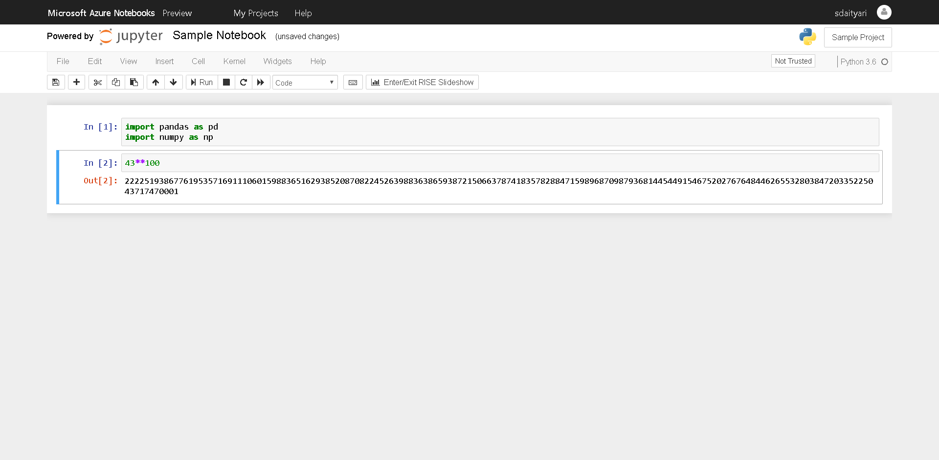 Jupyter Notebook on Azure