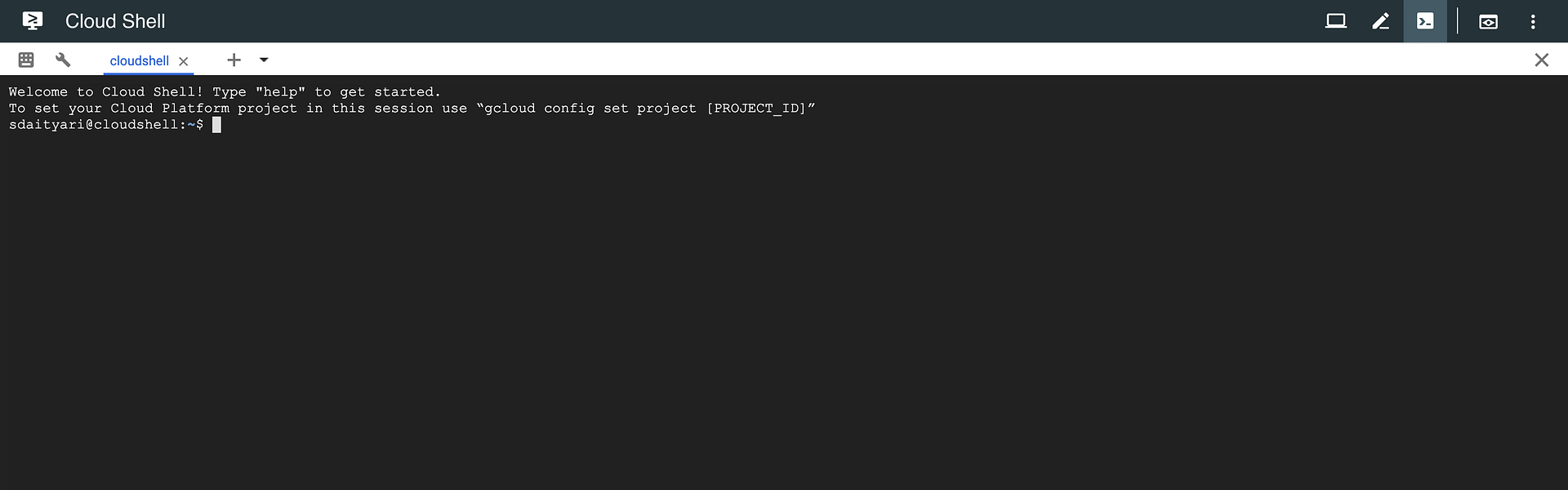 Google Cloud Shell Terminal