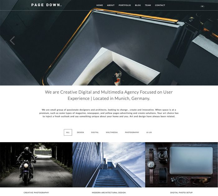 Best WordPress themes: Page Down theme