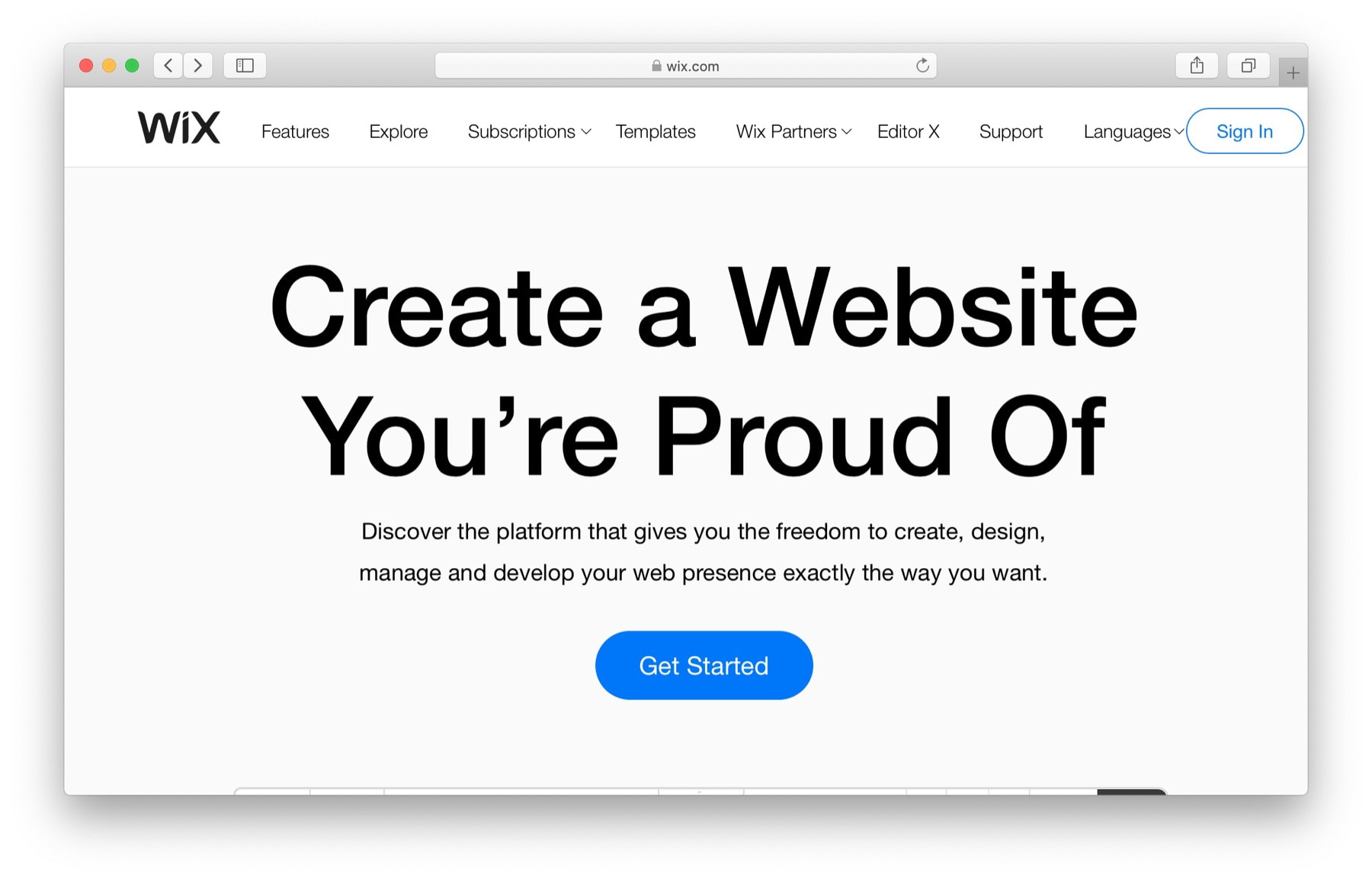 Free website builders: wix