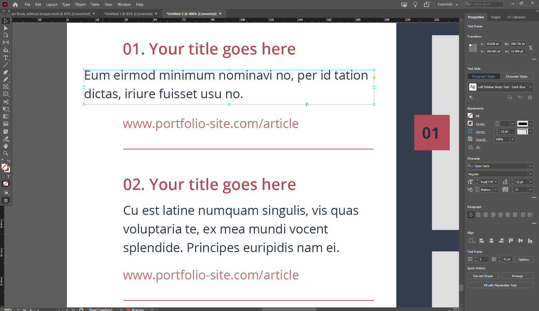 indesign format