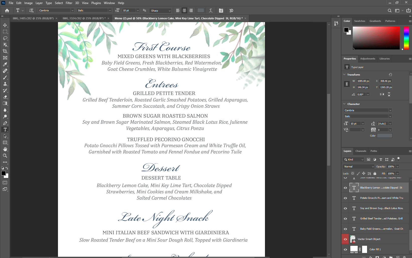 one-page photoshop design