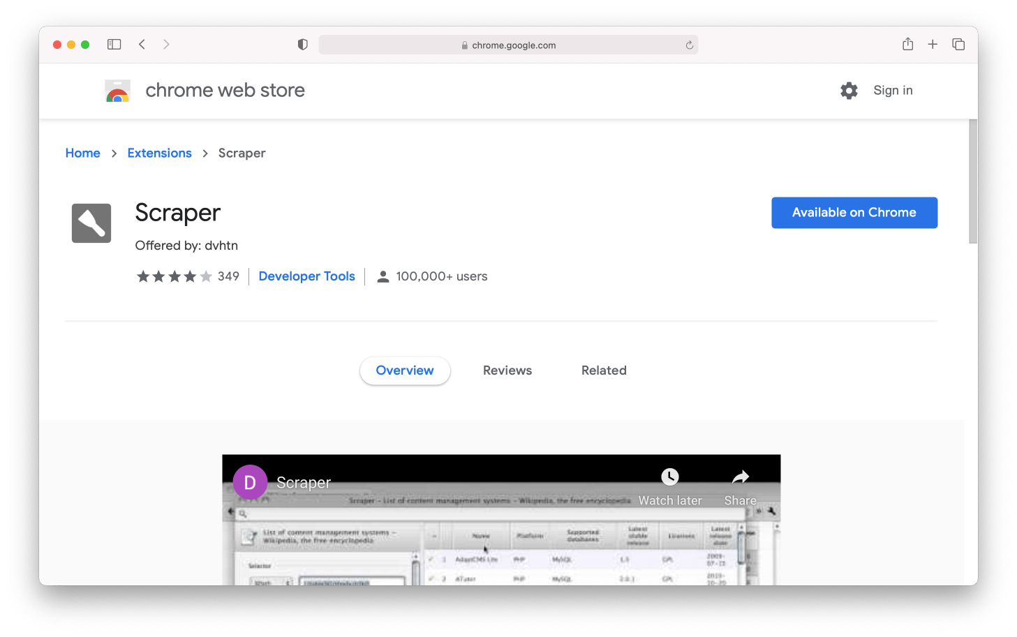 Scraper