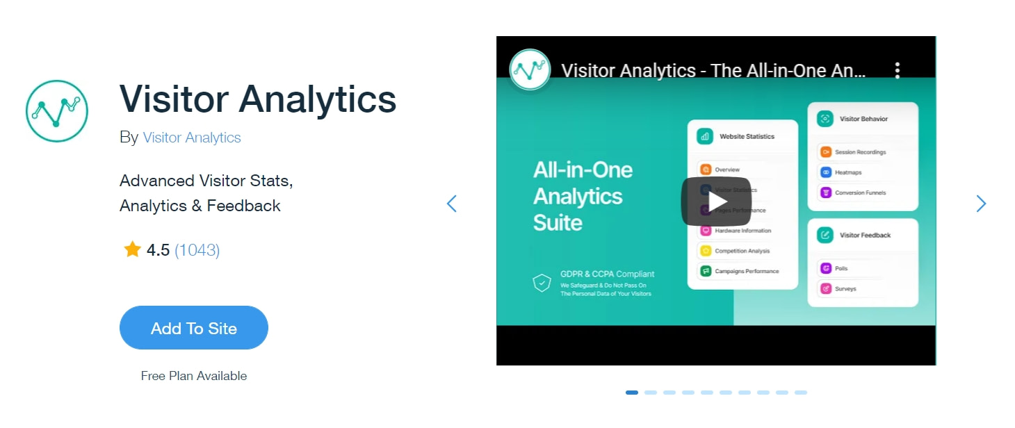 Best Wix apps: Visitor Analytics
