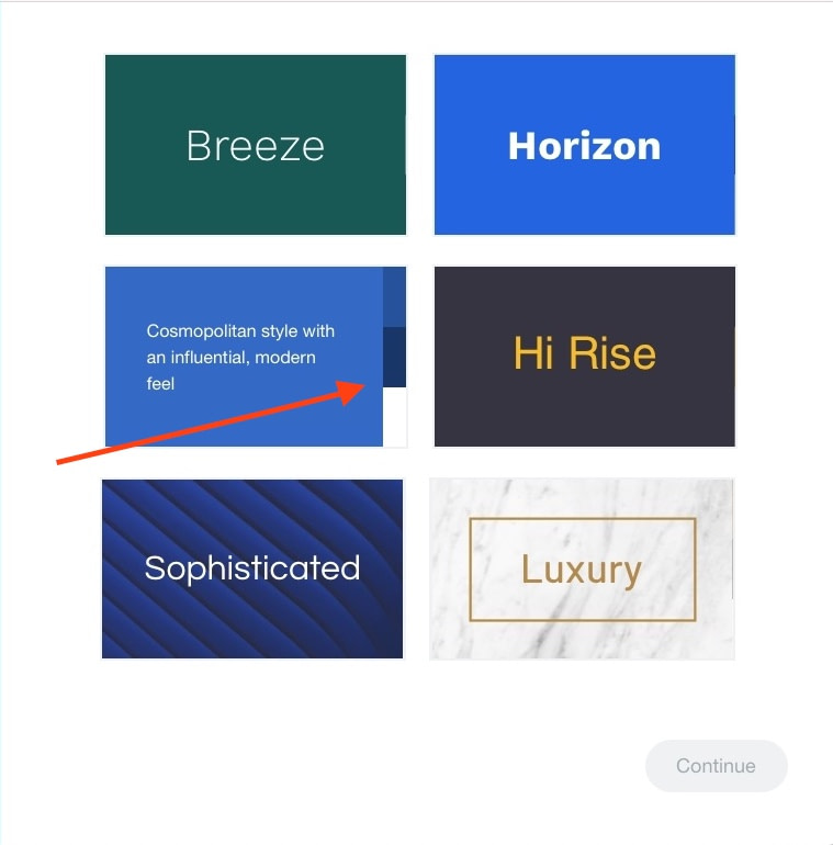 An essential part of a Wix tutorial: Picking the colors and fonts.