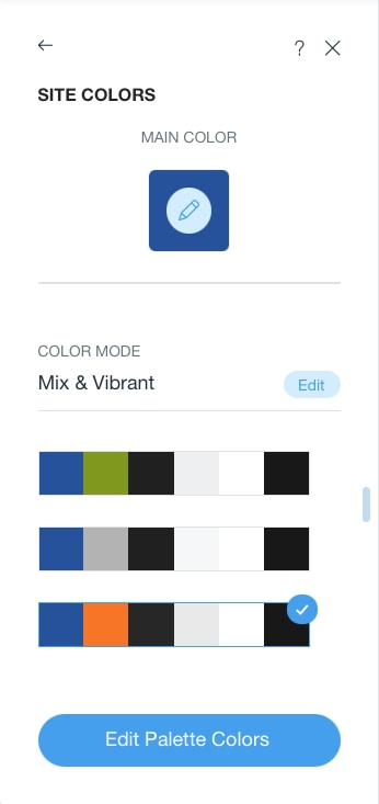 Wix tutorial picking a main color