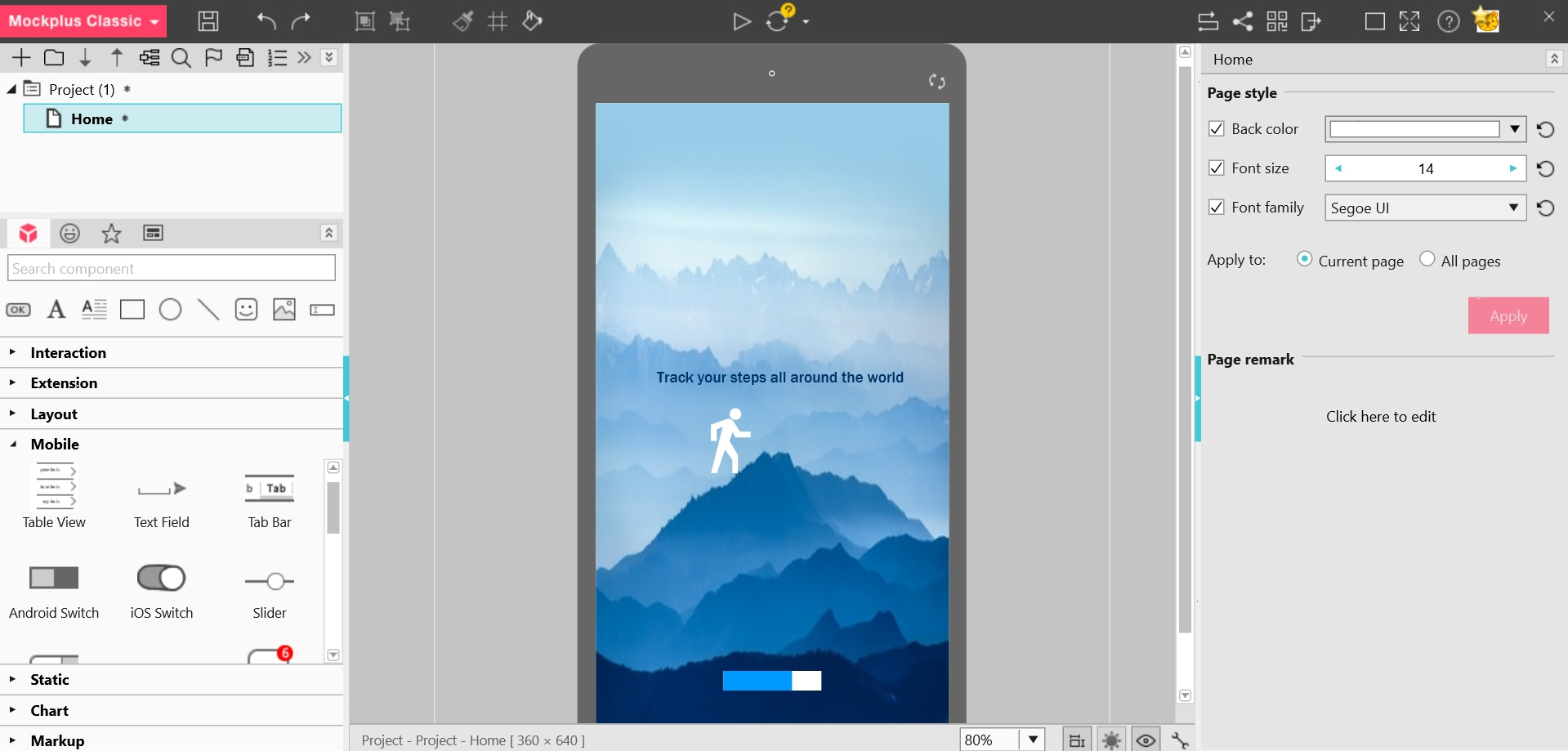Mockplus design tool interface