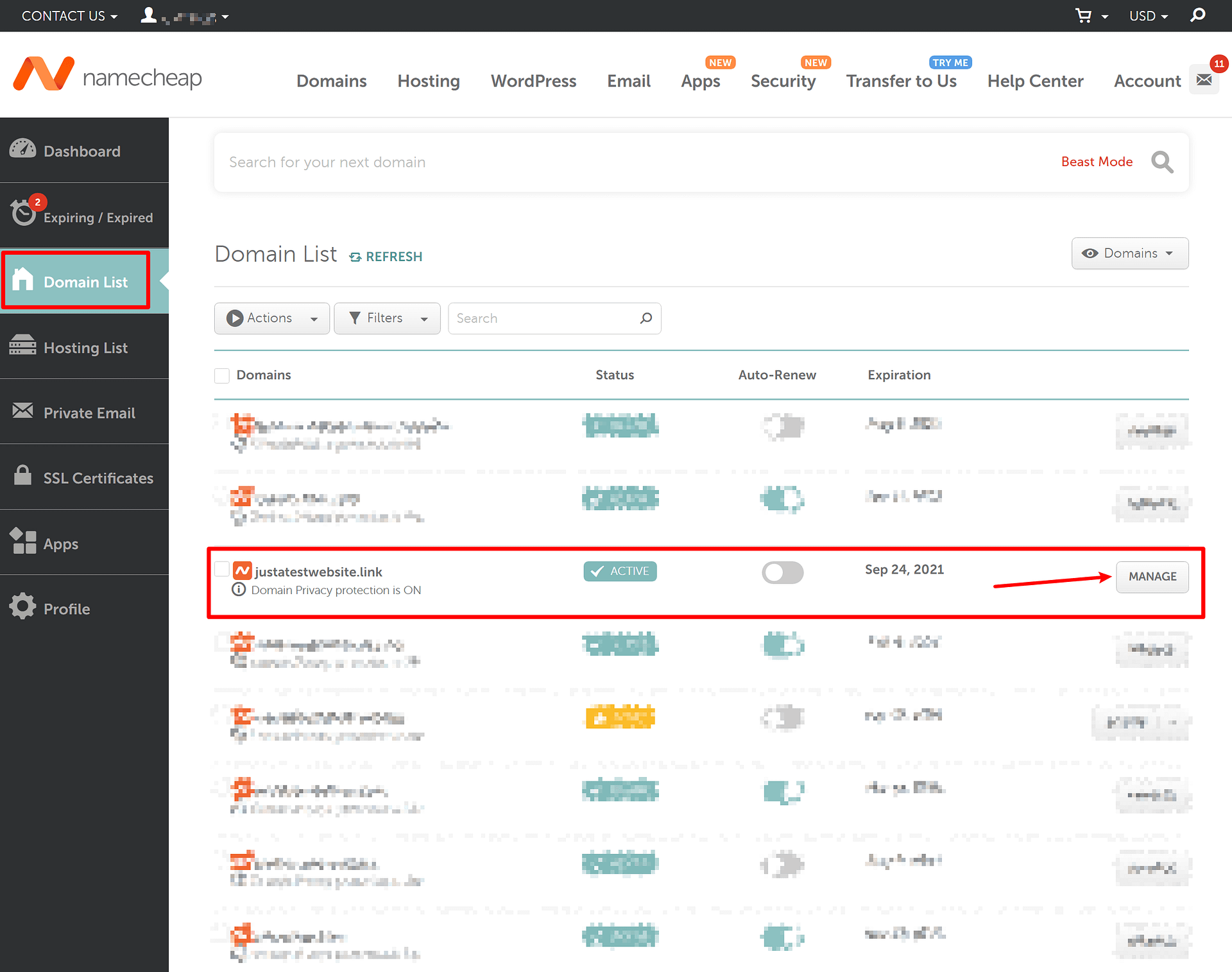 How to manage nameservers: Namecheap