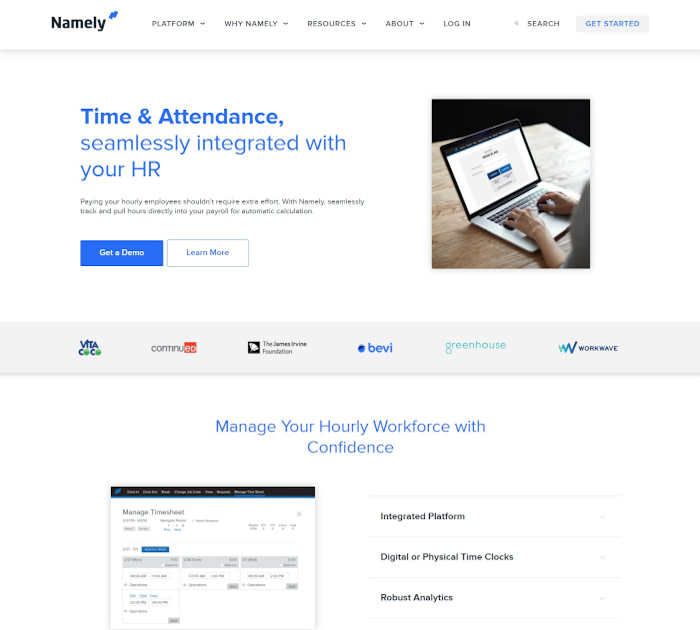 Best time and attendance software: Namely