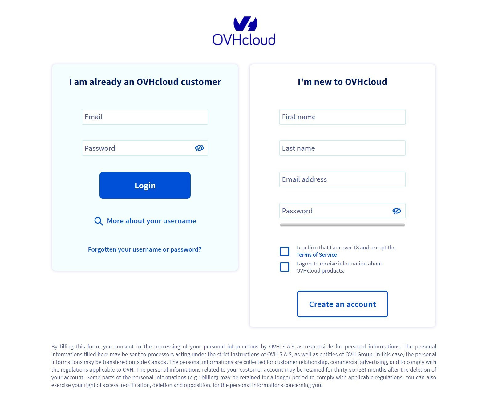 Create account