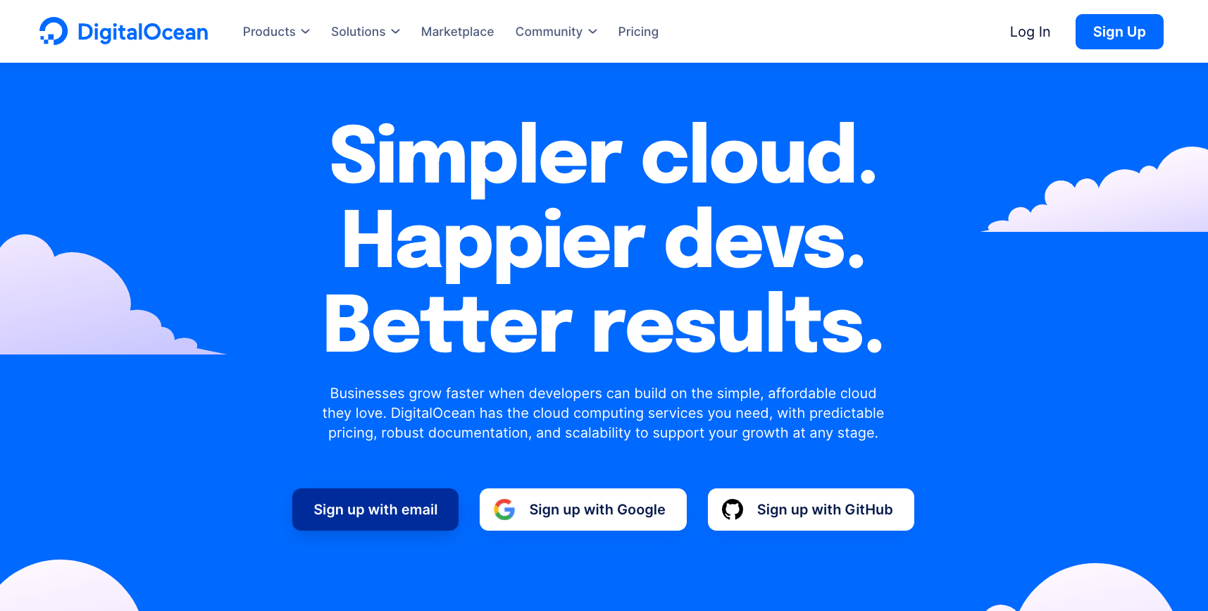 One-click Node.js setup at DigitalOcean hosting